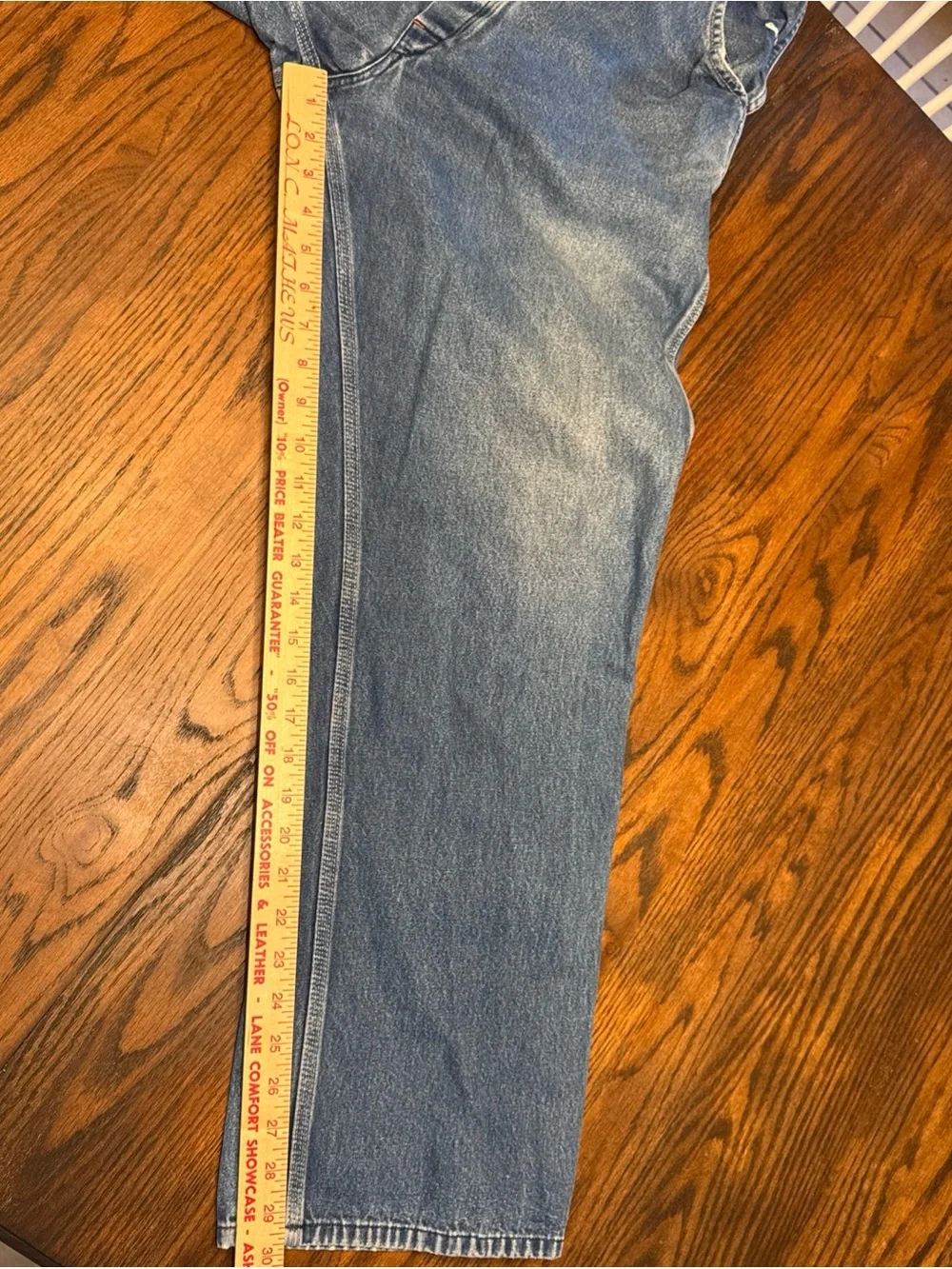 Vintage  90s ROUND HOUSE Blue Denim Carpenters Overalls 36-38”Waist 30